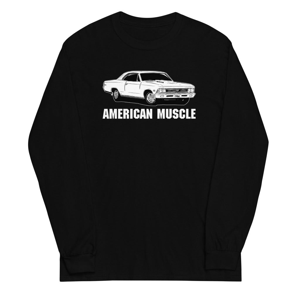 1966 Chevelle Long Sleeve T-Shirt in black