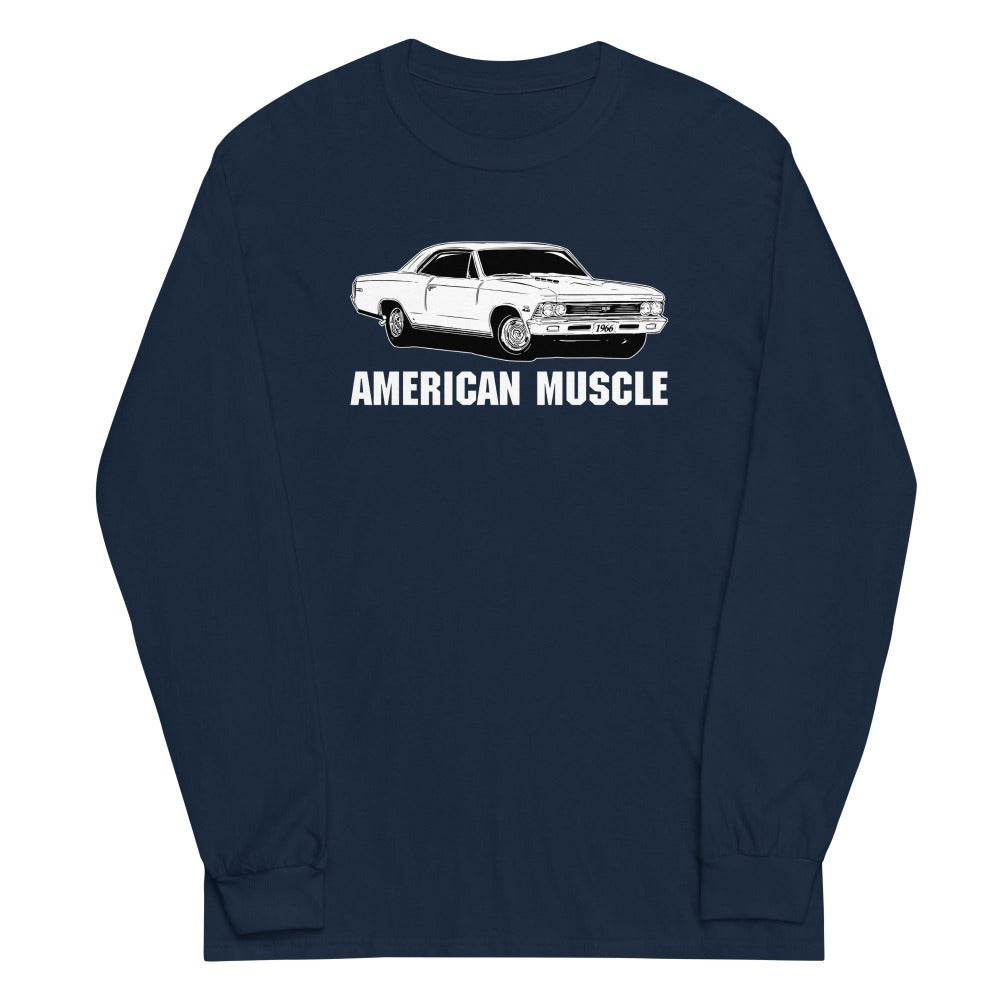 1966 Chevelle Long Sleeve T-Shirt in navy