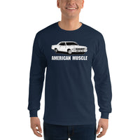 Thumbnail for man modeling 1966 Chevelle Long Sleeve T-Shirt in navy