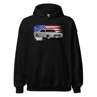 Thumbnail for 1966 Chevelle Car Hoodie Sweatshirt With American Flag design - in black