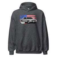 Thumbnail for 1966 Chevelle Car Hoodie Sweatshirt With American Flag design - in grey