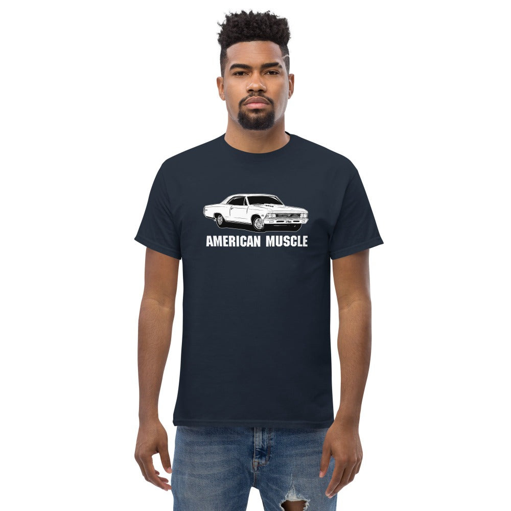 1966 Chevelle T-Shirt, American Muscle Car Tee-In-Black-From Aggressive Thread