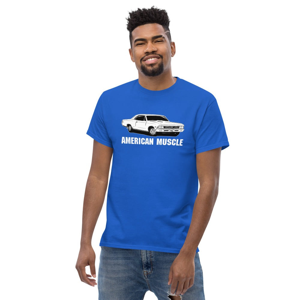 man modeling a 1966 Chevelle T-Shirt in royal