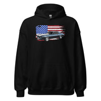 Thumbnail for 69 Camaro Hoodie With American Flag Background-In-Black-From Aggressive Thread