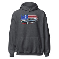 Thumbnail for 69 Camaro Hoodie With American Flag Background-In-Dark Heather-From Aggressive Thread