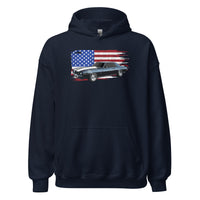 Thumbnail for 69 Camaro Hoodie With American Flag Background-In-Navy-From Aggressive Thread