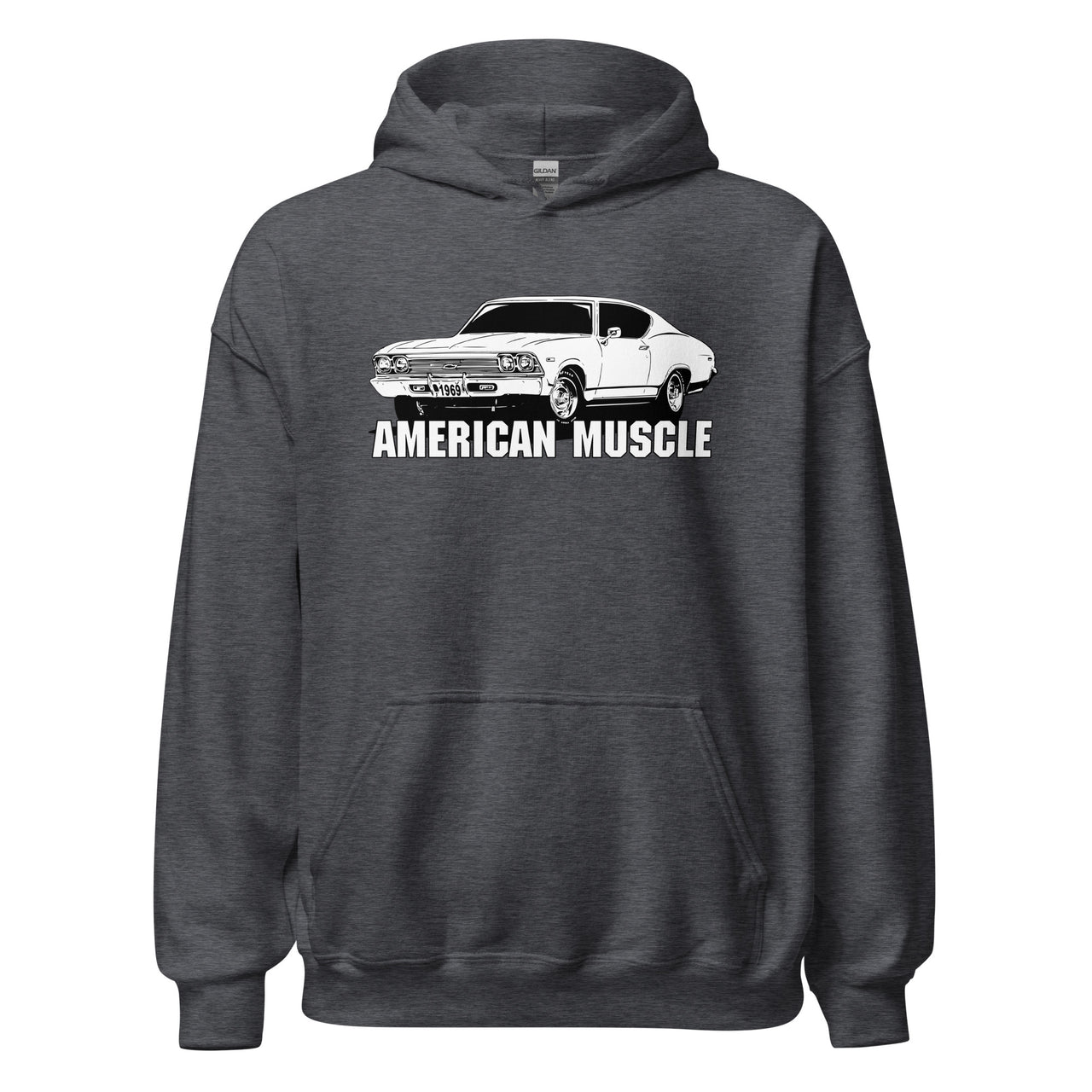 1969 Chevelle Hoodie Sweatshirt in grey