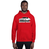 Thumbnail for man modeling a 1969 Chevelle Hoodie Sweatshirt in red