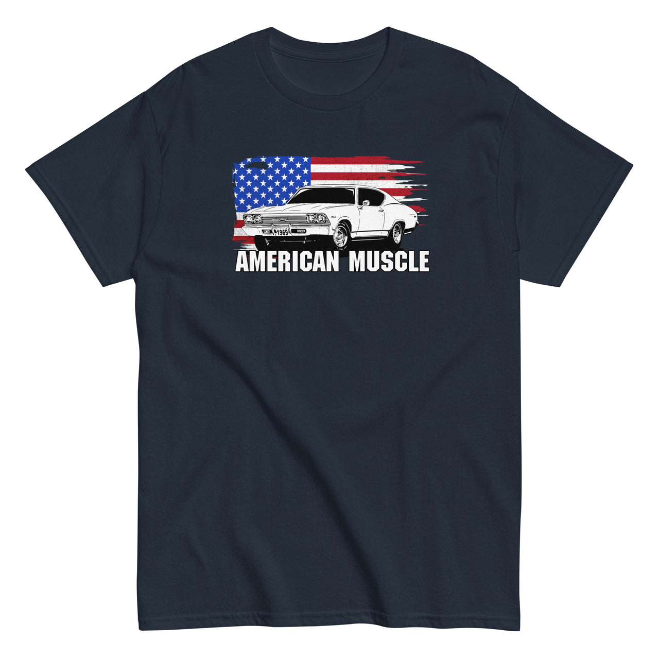 1969 Chevelle Car T-Shirt in navy