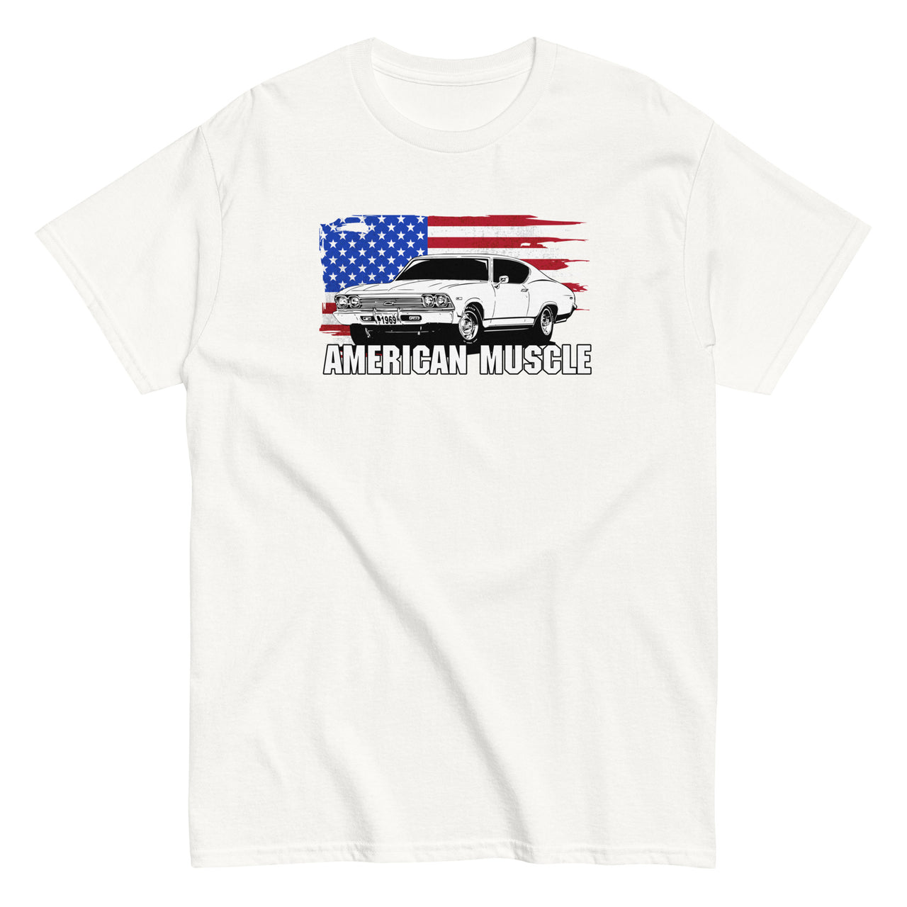 1969 Chevelle Car T-Shirt in white