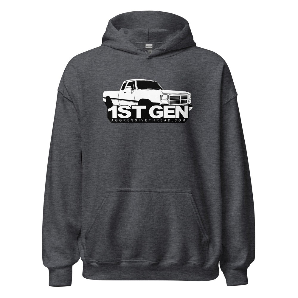 1st Gen dodge ram Truck Hoodie Sweatshirt in grey