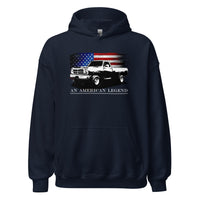Thumbnail for First Gen Truck Hoodie, American Flag Design Sweatshirt-In-Navy-From Aggressive Thread