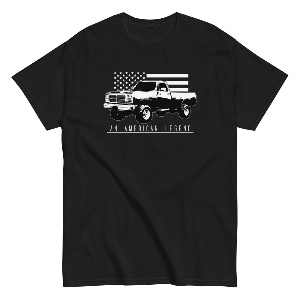 First Gen Truck T-Shirt With American Flag Design in black