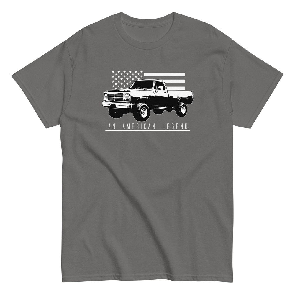 First Gen Truck T-Shirt With American Flag Design in charcoal
