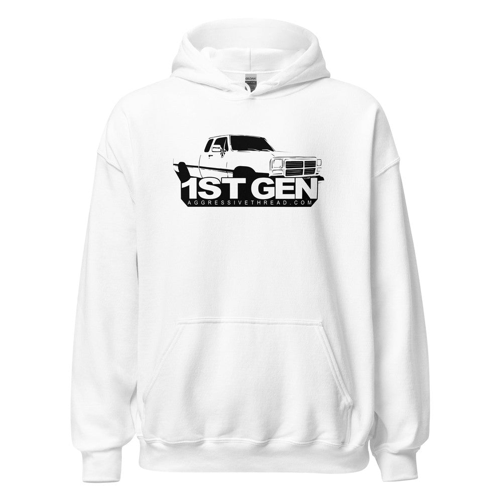 1st Gen dodge ram Truck Hoodie Sweatshirt in white