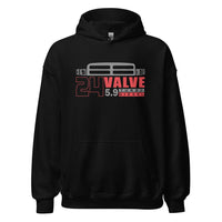 Thumbnail for 2nd Gen Truck Grille Hoodie 24v 5.9 Diesel Engine Sweatshirt in black