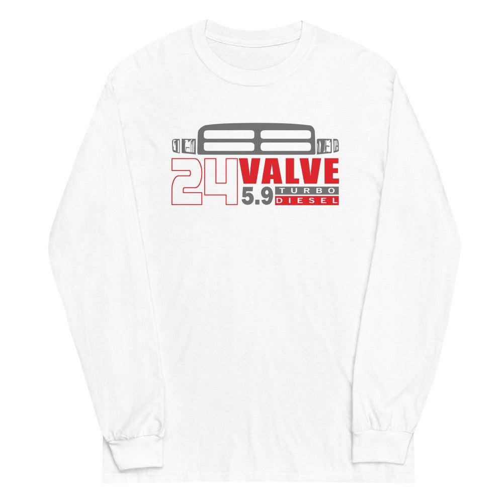 24v 5.9 Diesel 2nd Gen Truck Long Sleeve Shirt in white