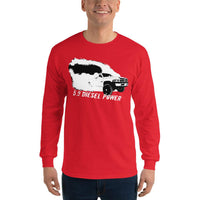 Thumbnail for 2nd Gen diesel Burnout Rolling Coal Long Sleeve modeled in red
