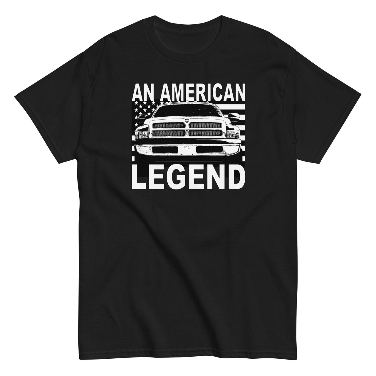 2nd Gen Truck T-Shirt With American Flag Design-In-Black-From Aggressive Thread
