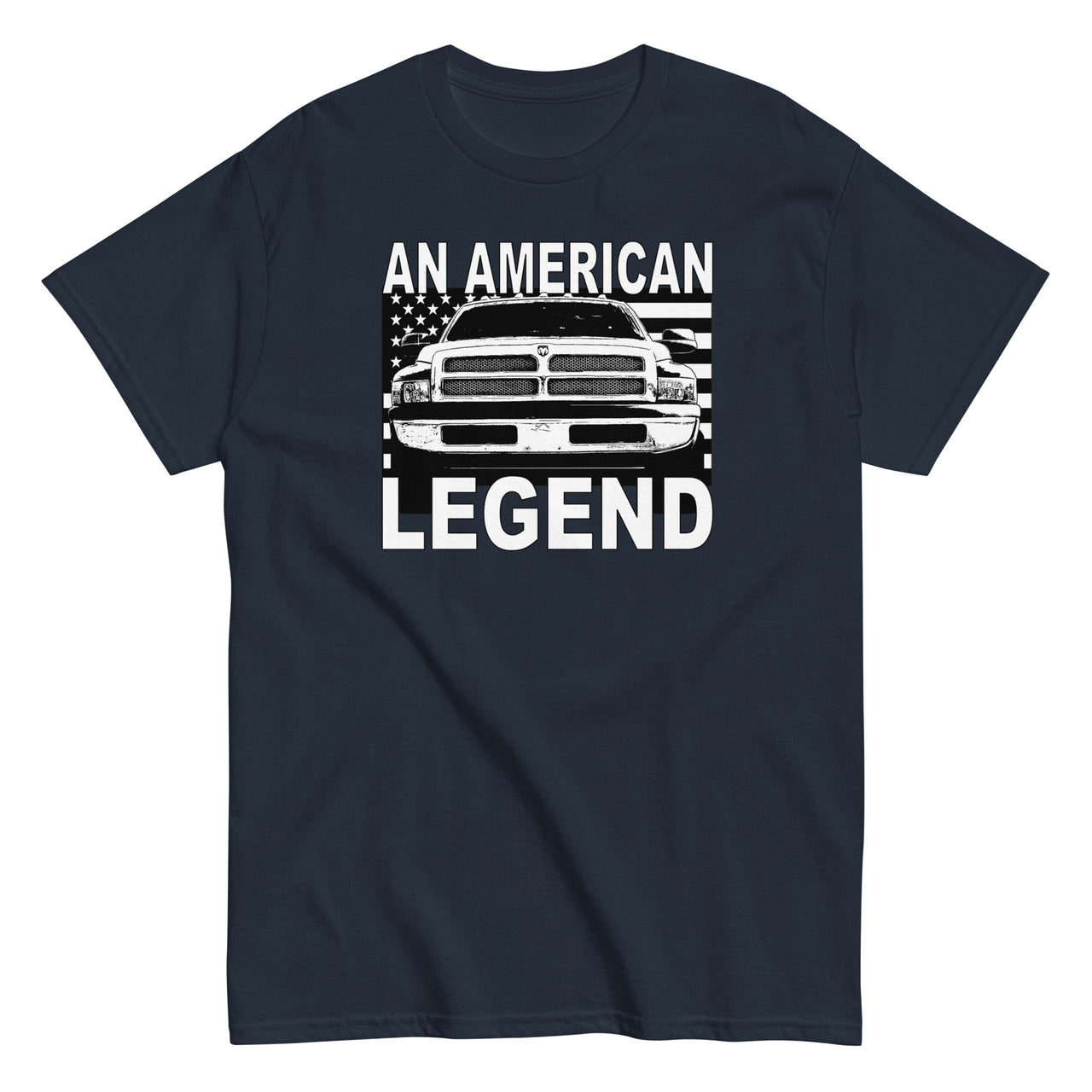 2nd Gen Truck T-Shirt With American Flag Design-In-Navy-From Aggressive Thread