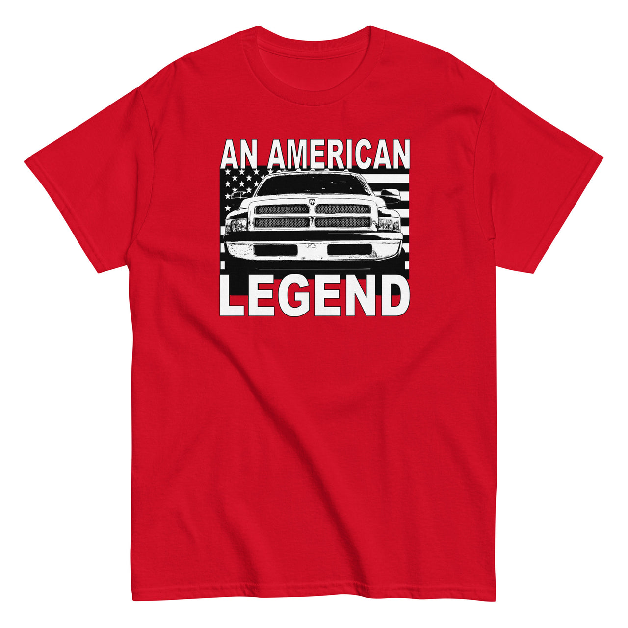 2nd Gen Truck T-Shirt With American Flag Design-In-Red-From Aggressive Thread