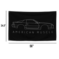 Thumbnail for Man hanging 3rd Gen Camaro Line Art Flag dimensions