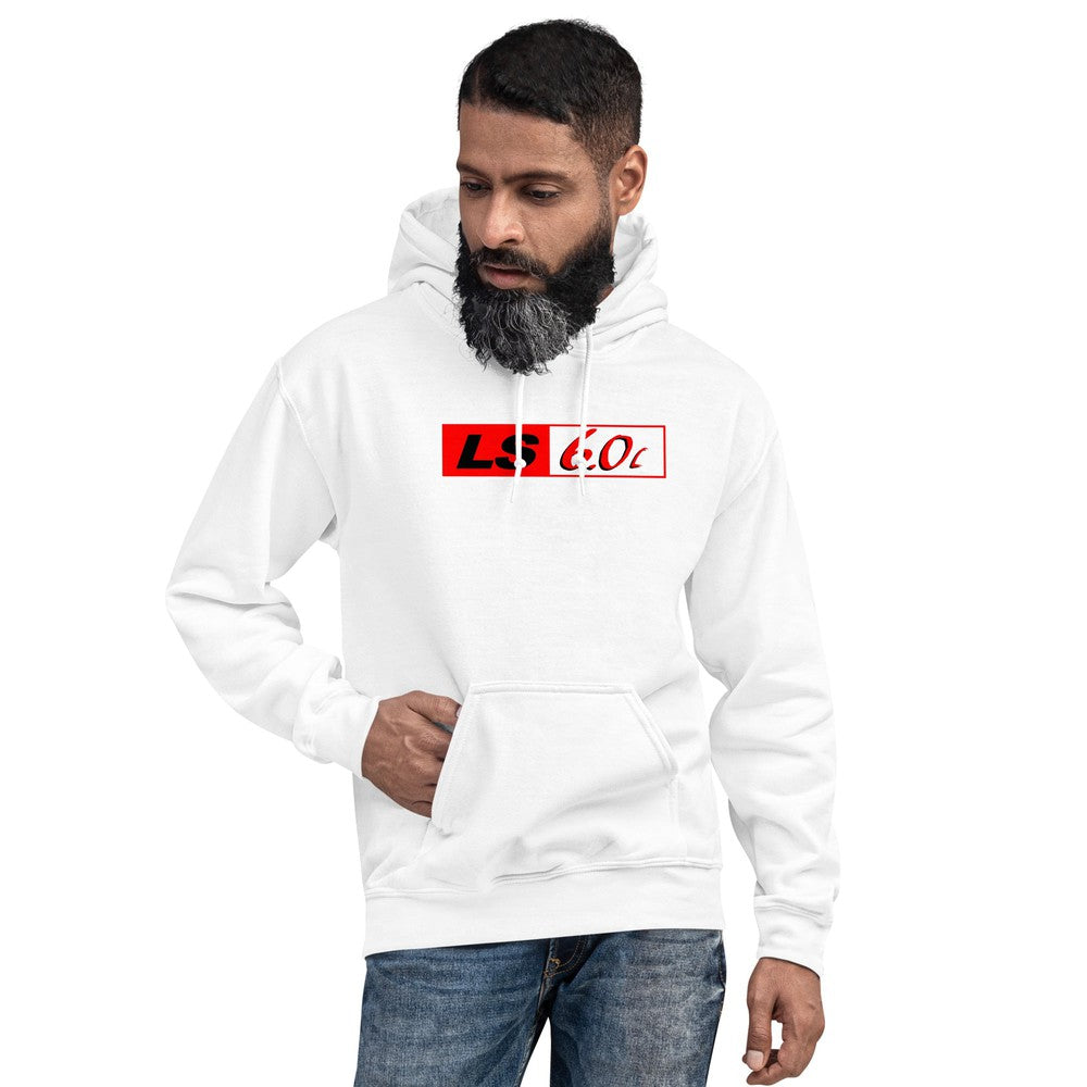 LS2 Vortec and LS Engine 6.0 Hoodie modeled in white