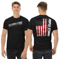 Thumbnail for 6.0 Powerstroke American Flag T-Shirt modeled in black