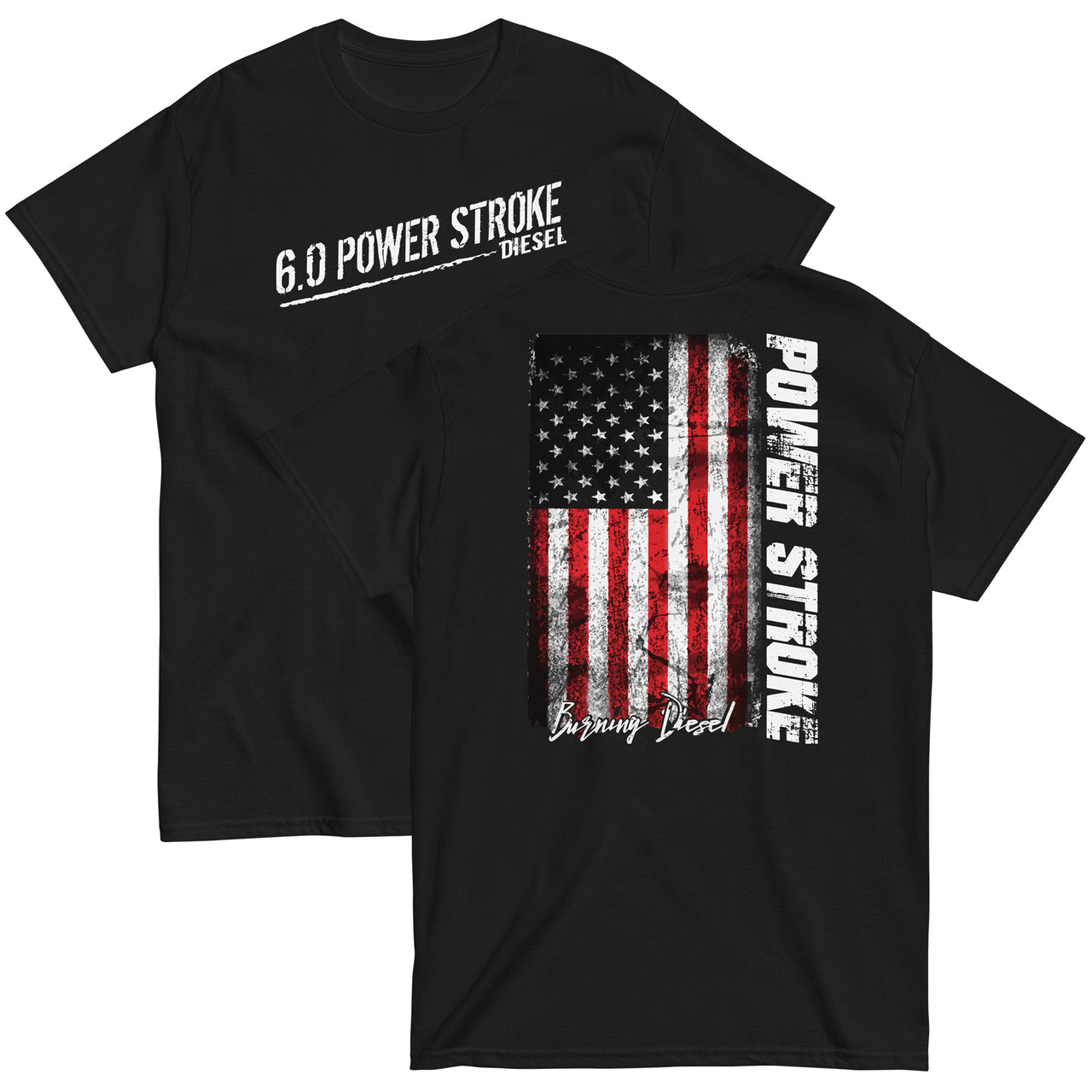6.0 Powerstroke American Flag T-Shirt in black