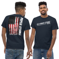 Thumbnail for 6.0 Powerstroke American Flag T-Shirt-In-Black-From Aggressive Thread