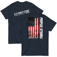 Thumbnail for 6.0 Powerstroke American Flag T-Shirt in navy