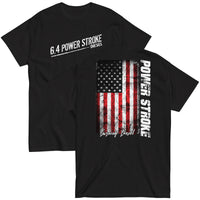 Thumbnail for 6.4 Power Stroke American Flag T-Shirt-In-Black-From Aggressive Thread