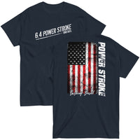 Thumbnail for 6.4 Power Stroke American Flag T-Shirt-In-Navy-From Aggressive Thread