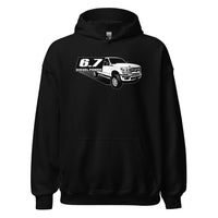 Thumbnail for 6.7 Powerstroke Hoodie Power Stroke Sweatshirt With Diesel Truck in black