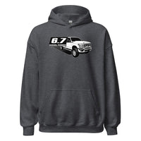 Thumbnail for 6.7 Powerstroke Hoodie Power Stroke Sweatshirt With Diesel Truck in heather grey