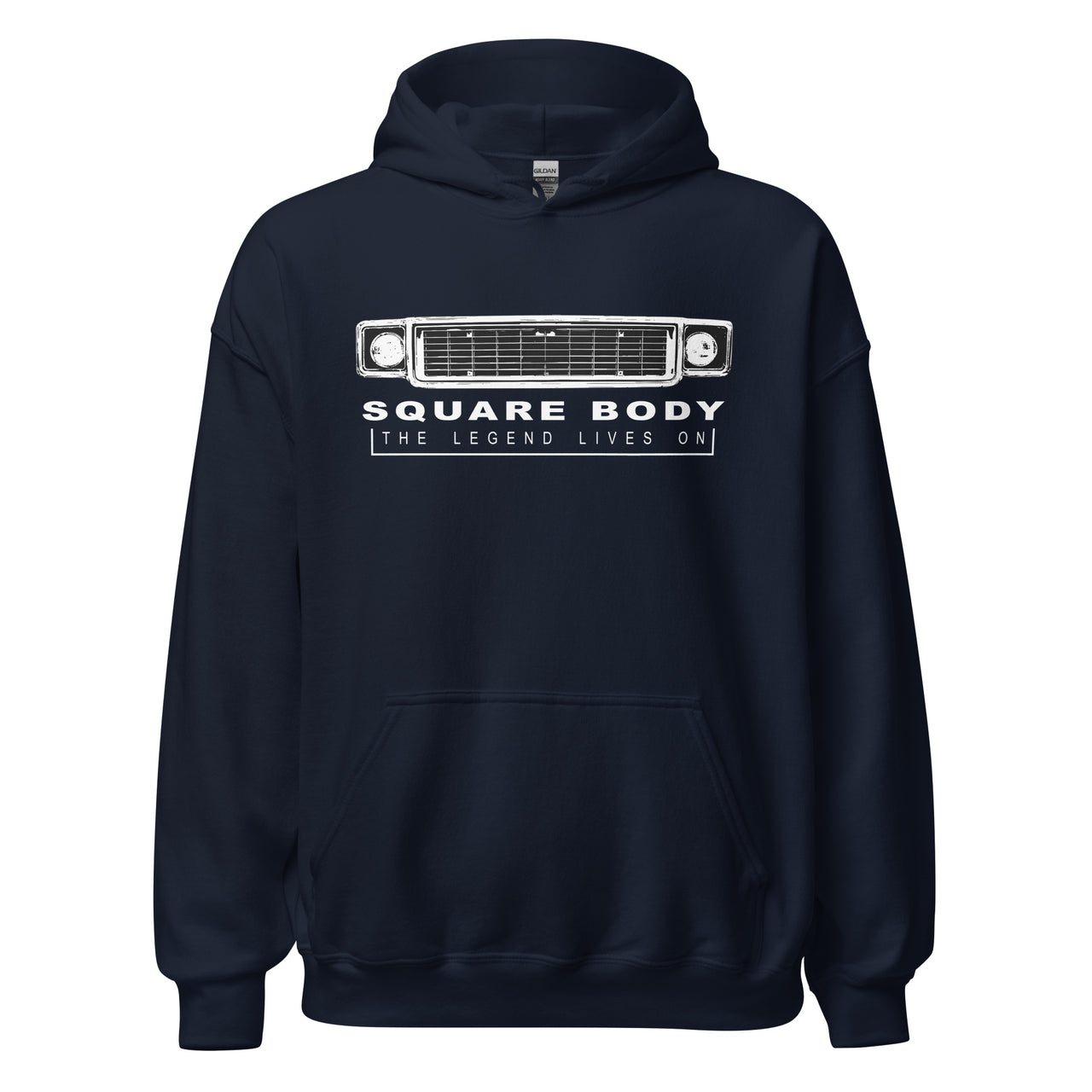70s Square Body The Legend Lives On Hoodie in navy