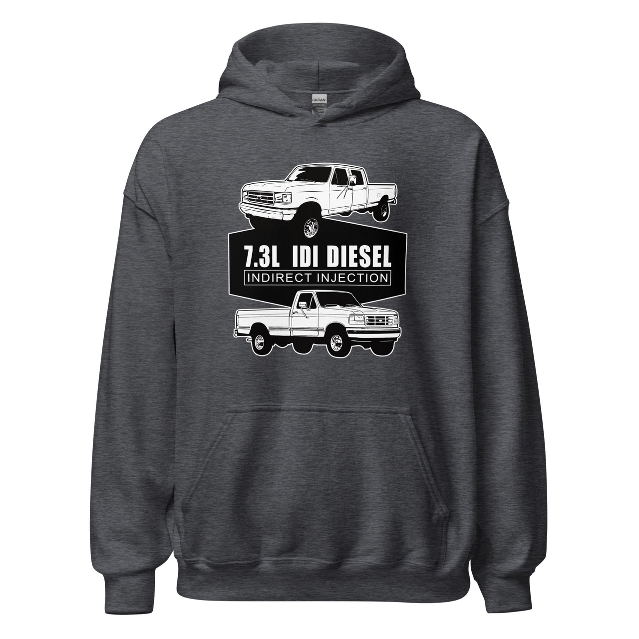 73 idi diesel truck hoodie in grey