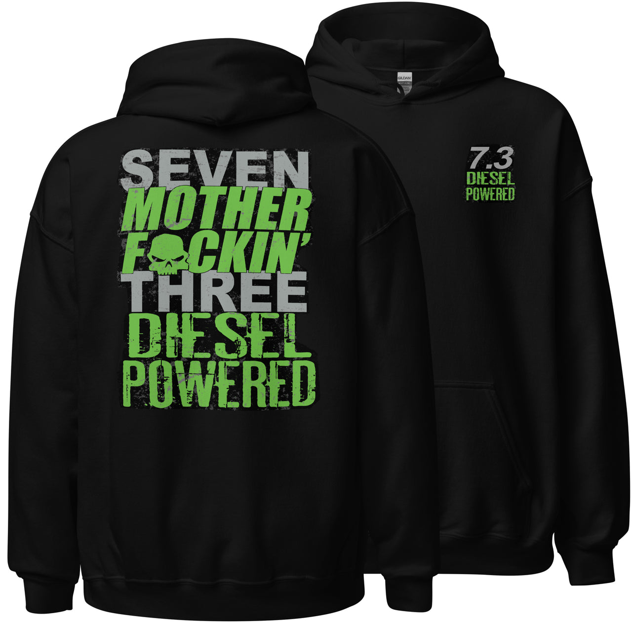7.3 Power Stroke Hoodie From Aggressive Thread - Black