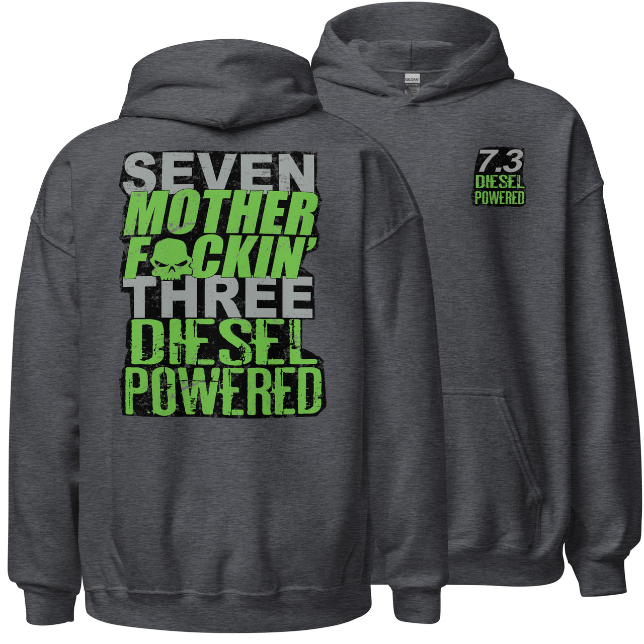 7.3 Power Stroke Hoodie From Aggressive Thread - grey