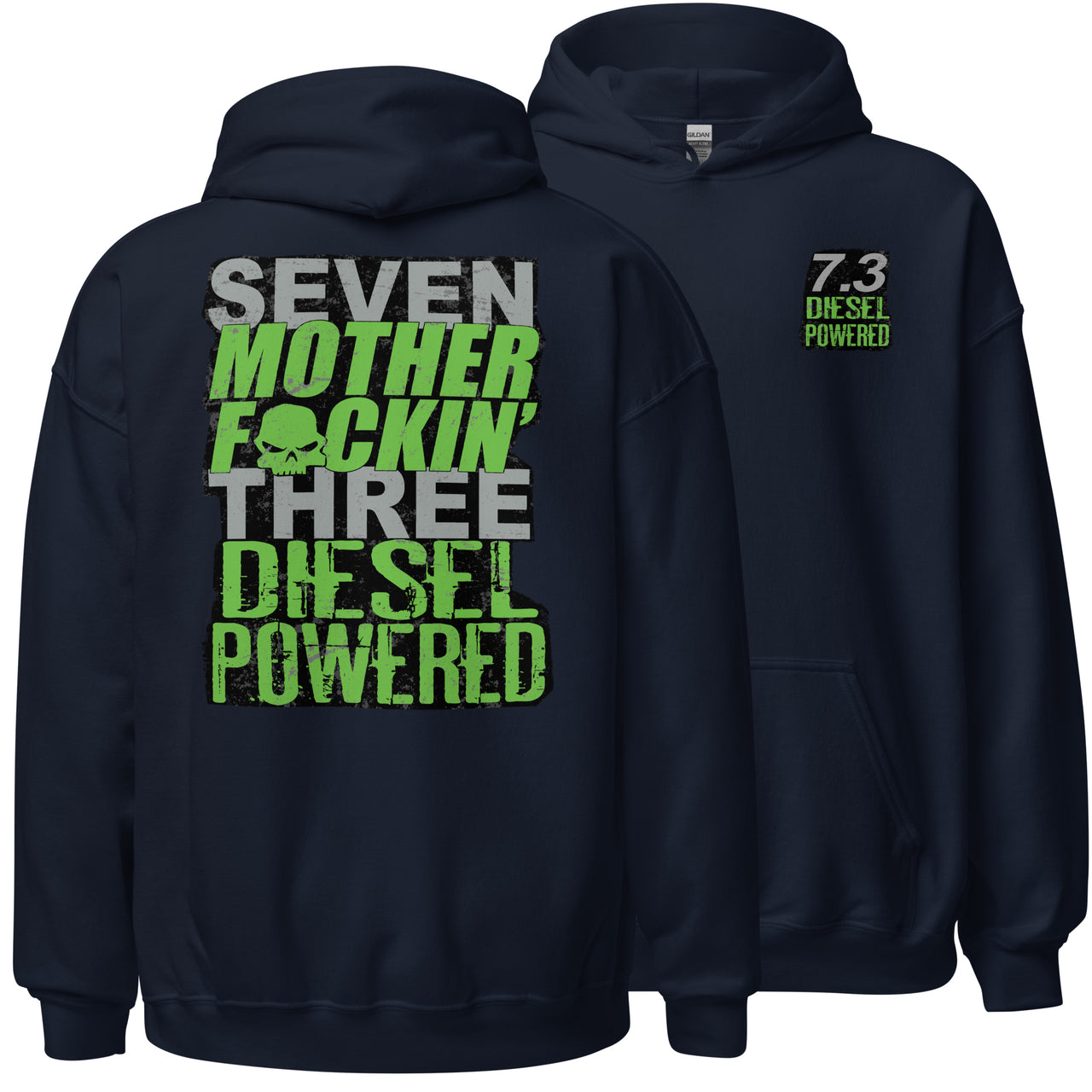 7.3 Power Stroke Hoodie From Aggressive Thread - navy