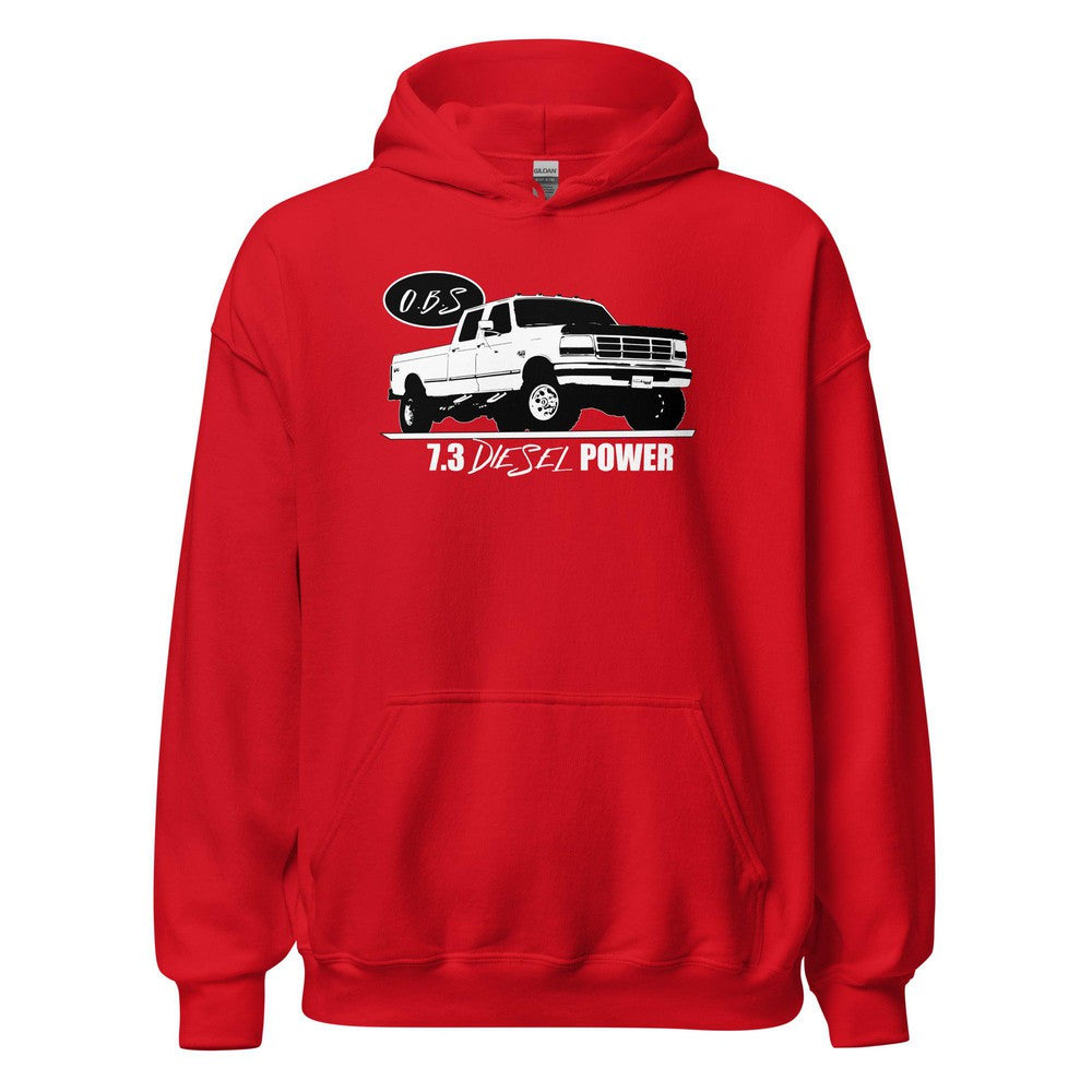 7.3 Powerstroke OBS Crew Cab Hoodie in red