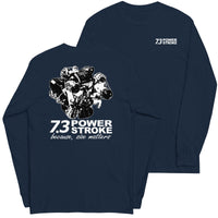 Thumbnail for 7.3 Power Stroke Size Matters Long Sleeve T-Shirt in navy