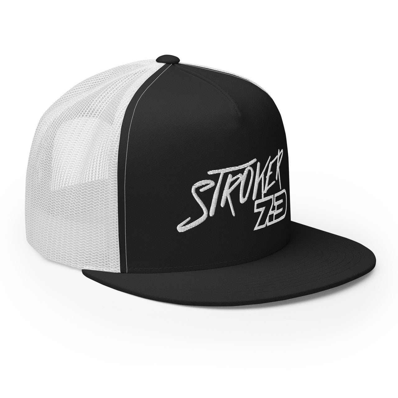 7.3 power stroke diesel trucker hat in black and white - right view