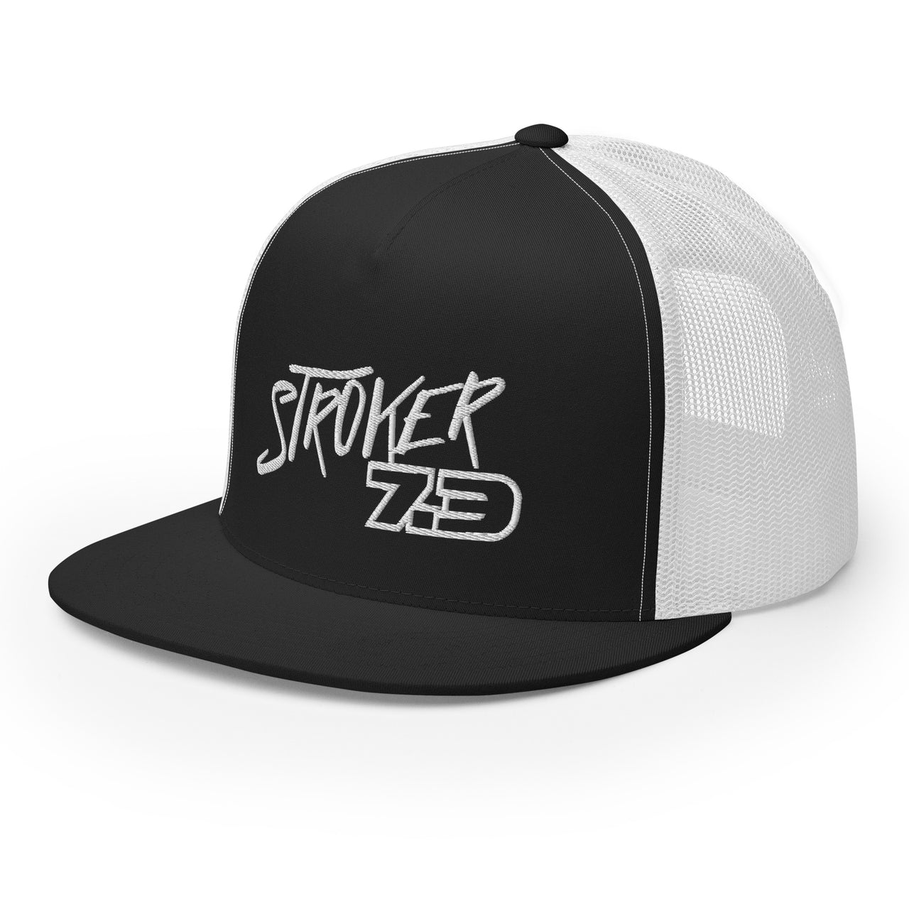 7.3 power stroke diesel trucker hat in black and white - left view