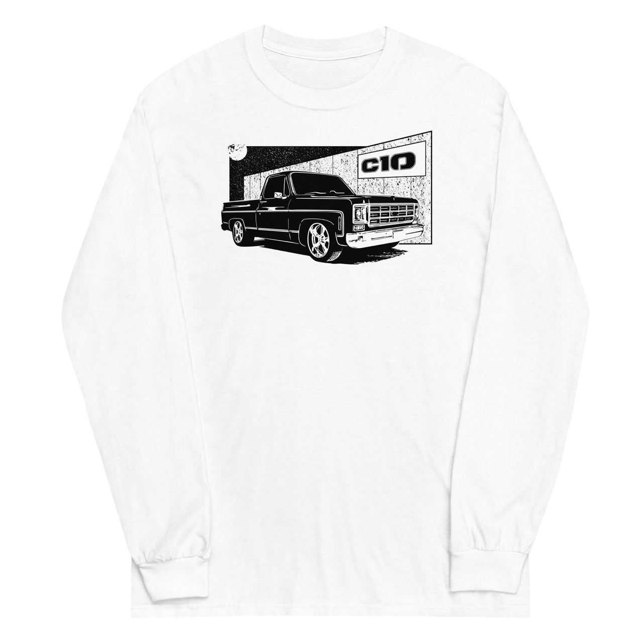 77 Square Body C10 Long Sleeve T-Shirt in white