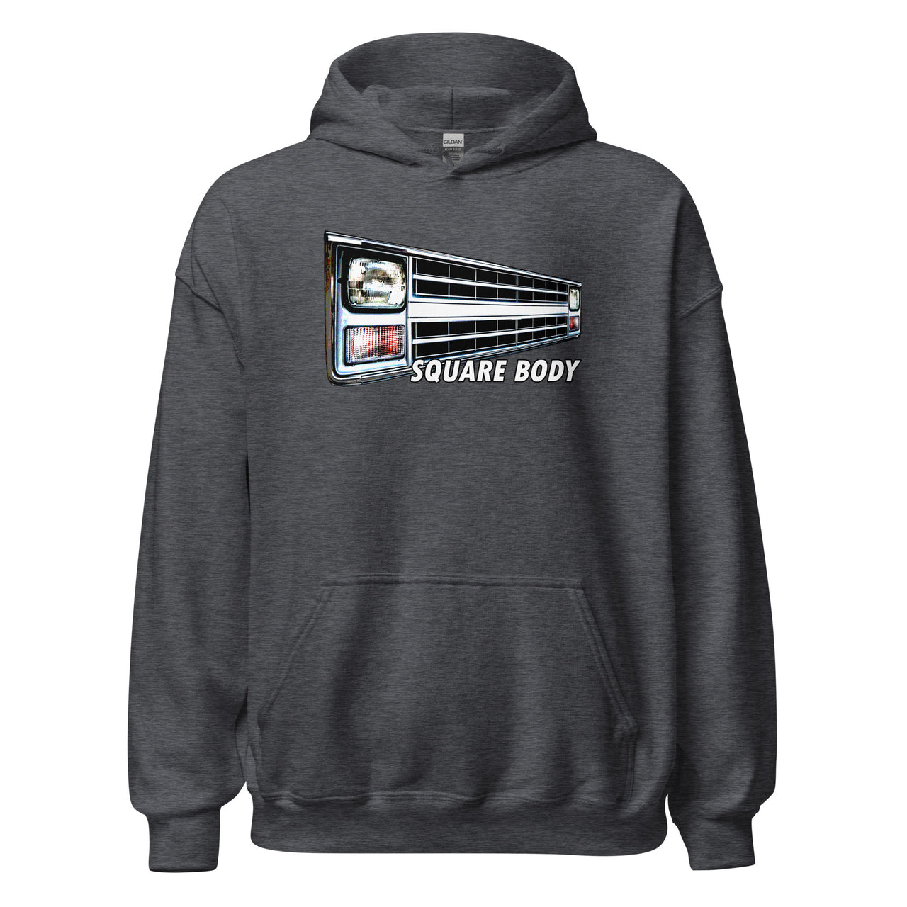 Square Body Truck 80s Angled Grille Hoodie in grey