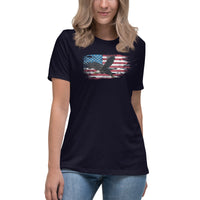 Thumbnail for American Flag Bald Eagle Women's Relaxed T-Shirt