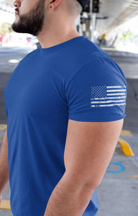 Thumbnail for American Flag Sleeve Print T-Shirt