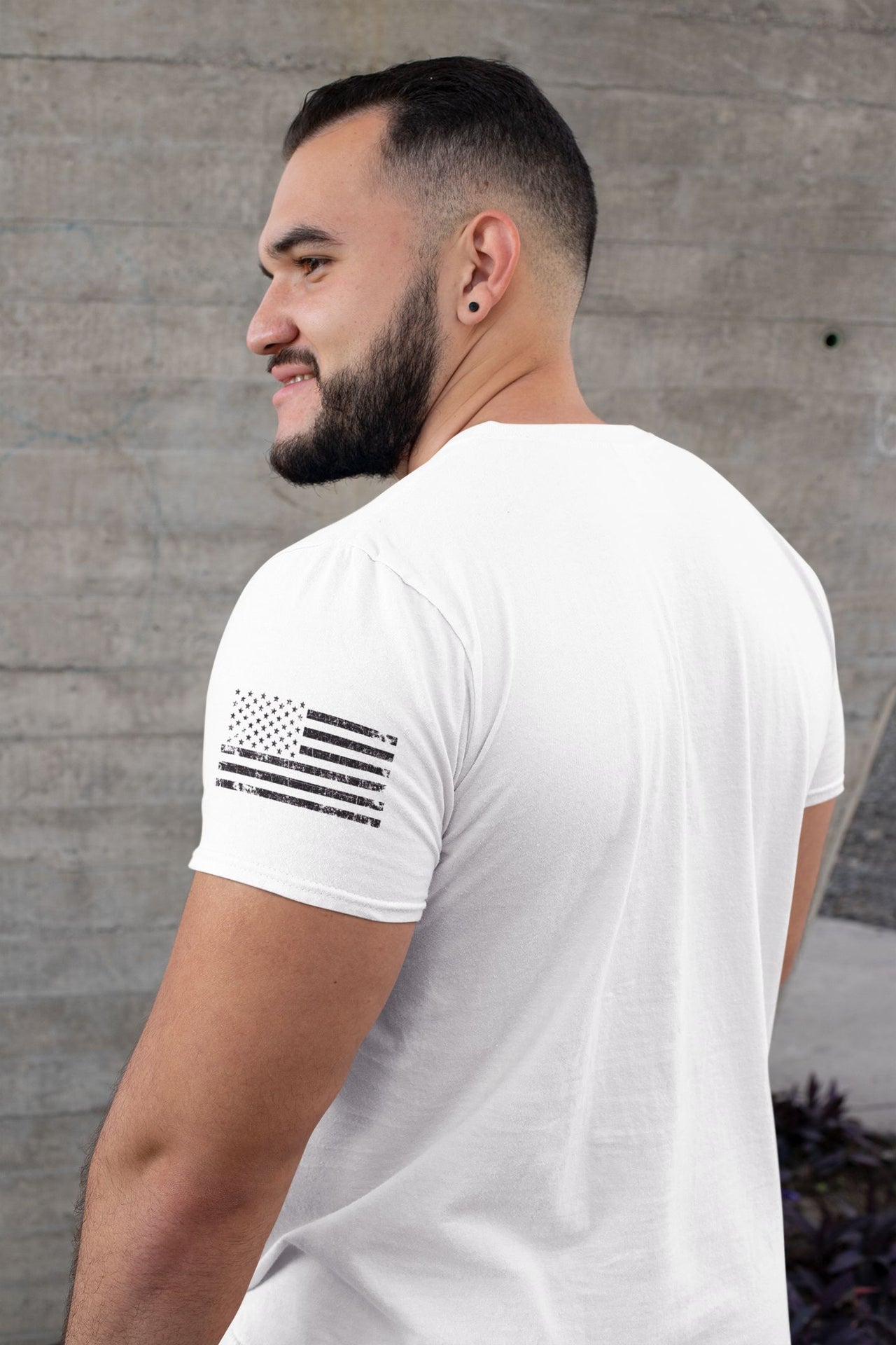 American Flag Sleeve Print t-shirt