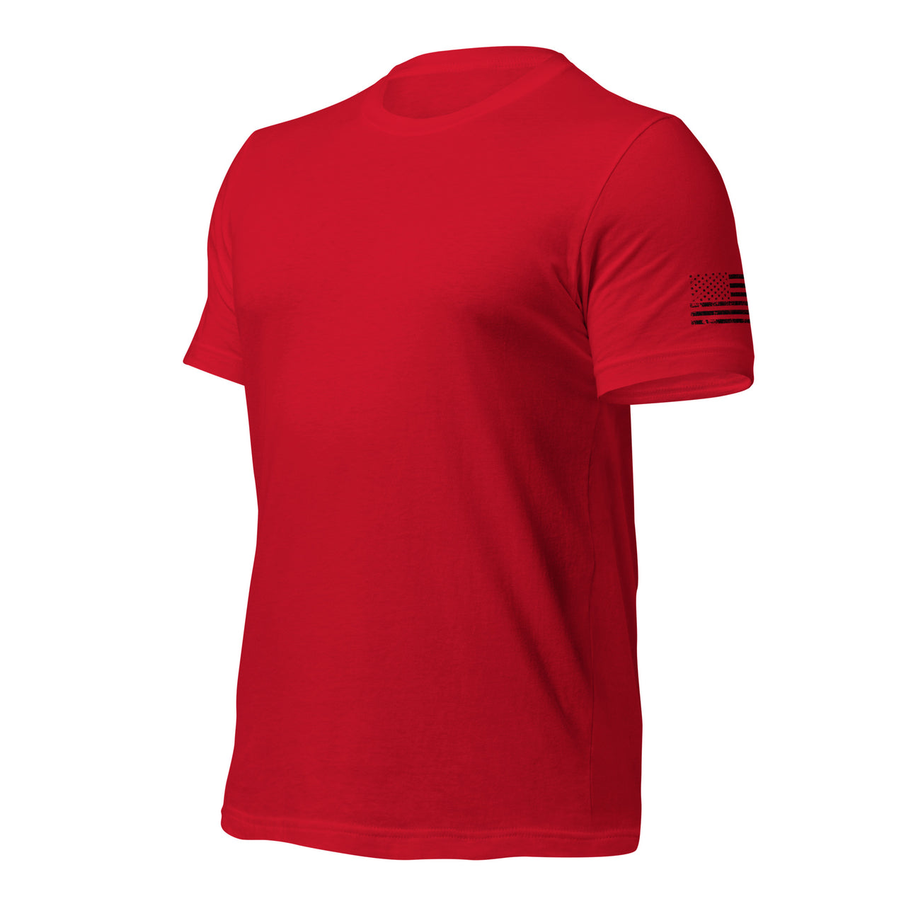 American Flag Sleeve Print T-shirt in Red